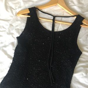 Price Drop ⬇️ Steney Black Beaded Sleeveless Top